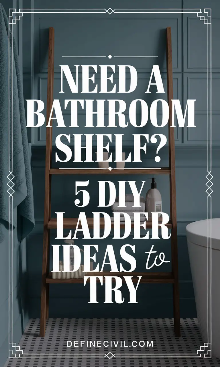 DIY Bathroom Shelf Ladder