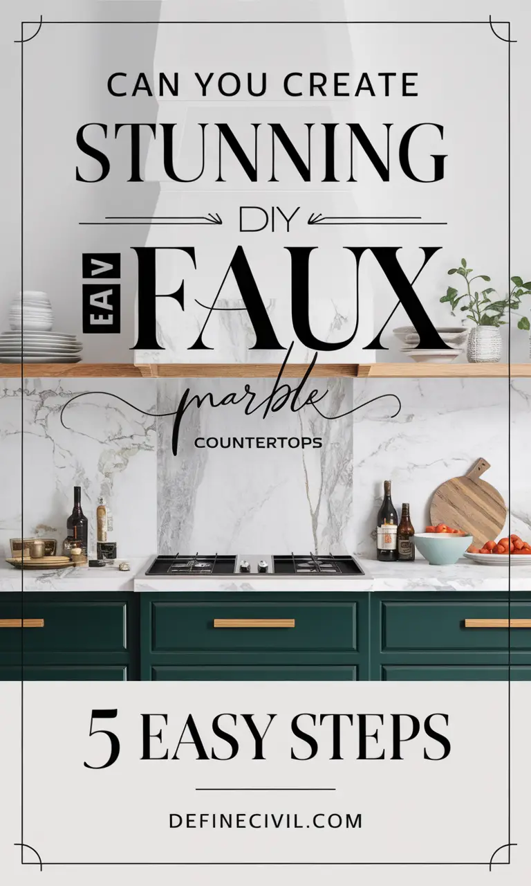 DIY Faux Marble Countertops